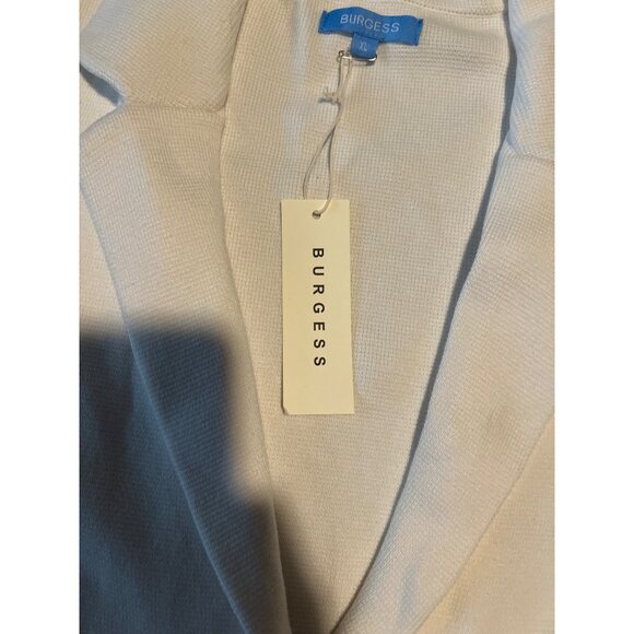 BURGESS Women's Milly Blazer Cotton Silk Knit Blazer Laser White X Large NWT - Picture 3 of 8